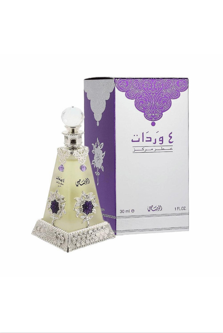 عطر اربع وردات ( عطر مركز )  للجنسين من الرصاصي